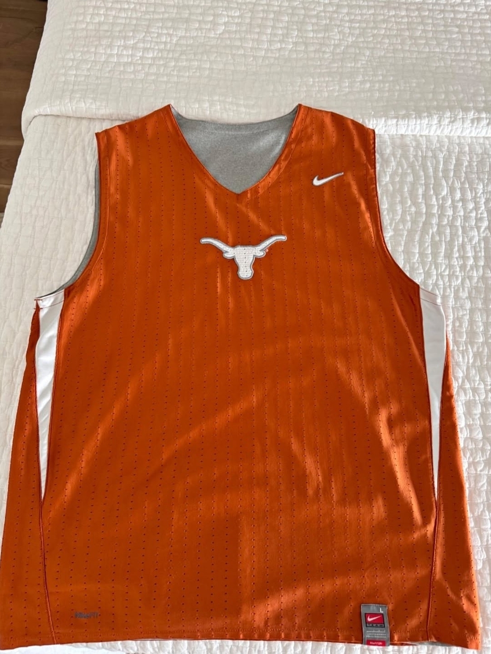 Nike Orange and White Texas Longhorns Basketball Jersey